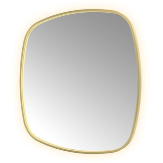 Hotbath &MORE Spiegel in aluminium frame / contour incl direct & indirect LED. spiegelverwarming. color changing. dimbaar. dottless. met afstandsbediening BBP Geborsteld messing PVD