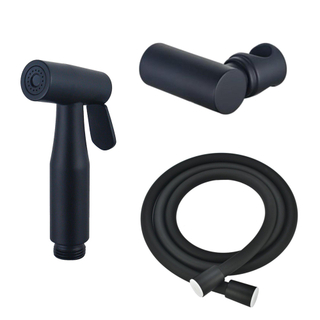 FugaFlow Eccelente Ensemble accessoire bidet - douchette à main - flexible 150cm - support - noir mat