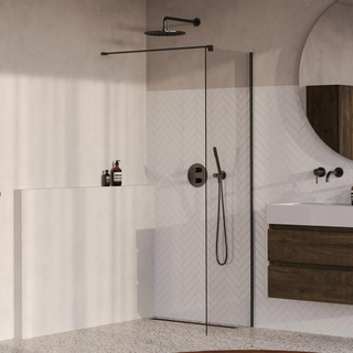 BRAUER Oblivion Douche à l'italienne - 60x200cm - revêtement verre - verre clair - PVD gunmetal brossé