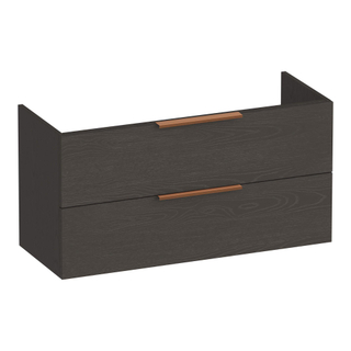 BRAUER Elevate wastafelonderkast ondiep 100 excl. opleggrepen 2 softclose lades en 1 sifon uitsparing - Timber Anthracite