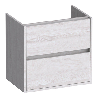 BRAUER Adore wastafelonderkast ondiep - 60x39x55cm - 2 softclose lades - greeploos - 1 sifon uitsparing - Forest Seashell