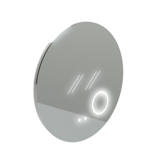 Thebalux spiegel model G rond 80cm wit indirecte LED verlichting rondom kleurkeuze wit en warm wit touchschakelaar en spiegelverwarming en verlichte vergrootspiegel