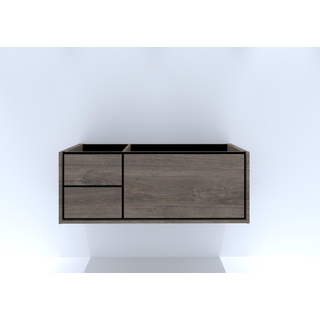 HR Badmeubelen Rize meuble sous lavabo - 2 tiroirs gauche (40cm)/1 tiroir haut droit (80cm) - sans poignée push2open - 120 x 45 x 45 cm - espresso