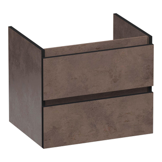 BRAUER Joy Edge wastafelonderkast 60 2 softclose lades - greeploos - 1 sifon uitsparing - Erosion