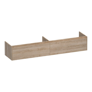 BRAUER Embrace wastafelonderkast - 198x35x45.5cm - 2 softclose lades - greeploos - 2 sifon uitsparingen - Sunlit