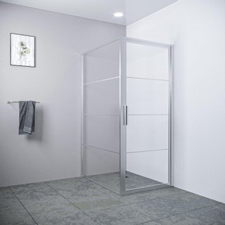 Saniclass Colorem Cabine de douche 90x100x200cm verre clair 8mm Nano avec cadre Inox brossé