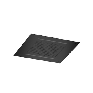 Hotbath Mate Douche de tête - carré - 50x50cm - cascade - éclairage à LED - Poli Noir PVD