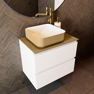 Mondiaz TOP 30 Plan sous vasque - 40x30x0.9cm - compatible comme plan de meuble - solid surface - Oro