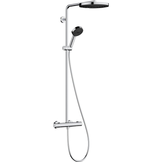Hansgrohe Pulsify S Puro Ensemble de douche pluie - 1 jet - thermostatique - douchette ronde - flexible de douche - chrome