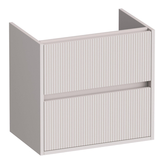 BRAUER Adore Wavy wastafelonderkast ondiep 60 2 softclose lades - greeploos - 1 sifon uitsparing - mat zand