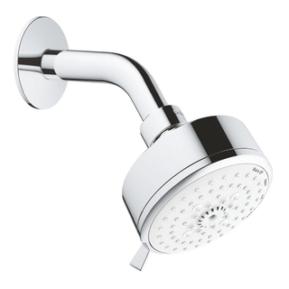GROHE New Tempesta Cosmopolitan ensemble de douche principale : douche principale avec 4 types de jets 9,5L/min. Ø10cm avec bras de douche montage mural chrome/blanc