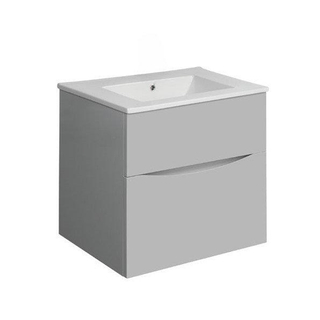 Crosswater Glide II ensemble de meubles de salle de bain - 50x45x52cm - 2 tiroirs lavabo sans poignée - blanc storm grey