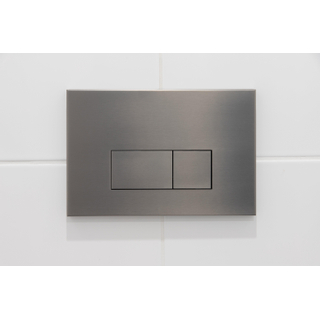 QeramiQ Push Metal Bedieningsplaat - voor Geberit UP320 inbouwreservoir - dualflush - rechthoekige knoppen - metaal gunmetal OUTLETSTORE