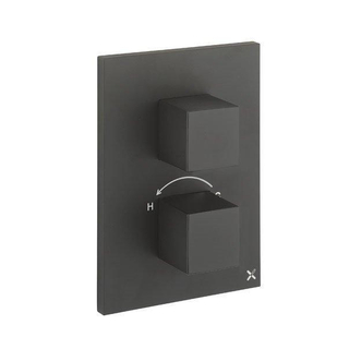Crosswater WaterSquare Mitigeur douche thermostatique encastrable avec 3 sorties Noir mat
