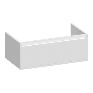 BRAUER Hope wastafelonderkast - 80x30x45.5cm - 1 softclose lade greeploos - 1 sifon uitsparing - hoogglans wit
