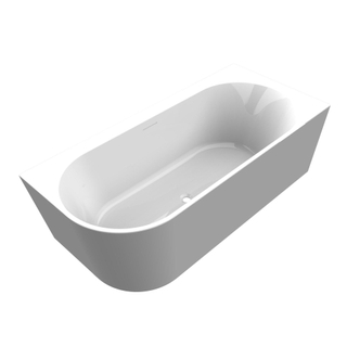 Arcqua Santo Baignoire îlot demi-encastrée 178x80cm acrylique brillant blanc droite