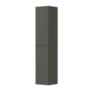 INK Badkamerkast - 35x35x170cm - 2 deuren - links en rechtsdraaiend - greeploos - MDF lak Mat beton groen