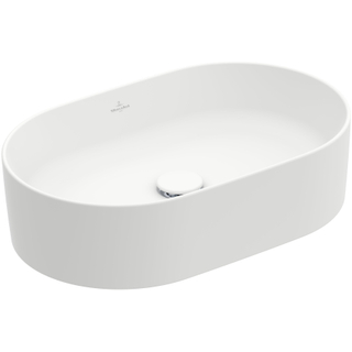 Villeroy & Boch Collaro opzetwastafel ovaal 56x36cm zonder overloop zonder kraangat ceramic+ stone white OUTLETSTORE
