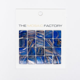 SAMPLE The Mosaic Factory Amsterdam Carrelage mosaïque - 2x2x0.4cm - pour mur et sol pour intérieur et extérieur carré - verre bleu moyen