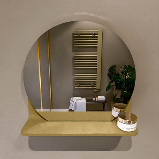 Mondiaz SPOT Miroir de salle de bain - rond 40cm - plan de miroir - couleur Oro