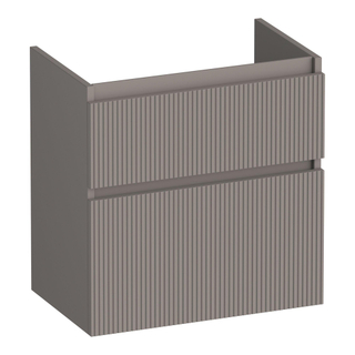 BRAUER Delight Wavy wastafelonderkast ondiep 60 2 softclose lades - greeploos - 1 sifon uitsparing - mat taupe