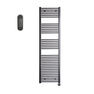 Sanicare HVS Radiateur électrique - 172x45cm - 920W - avec télécommande - thermostat - noir - en bas à droite - gunmetal (anthracite)