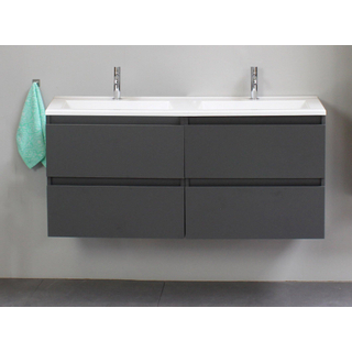 Basic Bella Meuble avec lavabo acrylique 120x55X46cm 2 trous de robinet Anthracite mat