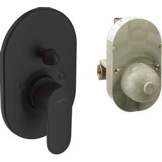 Hansgrohe Vernis Blend élément de finition pour robinet de baignoire encastré avec inverseur incl. élément encastré mat noir