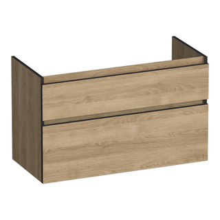 BRAUER Delight Edge wastafelonderkast 100 2 softclose lades - greeploos - 1 sifon uitsparing - Sunlit