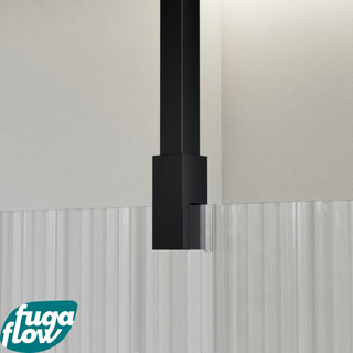 FugaFlow Eccelente Vetro inloopdouche badkamer - 110x200cm - ribbelglas - plafondarm - mat zwart