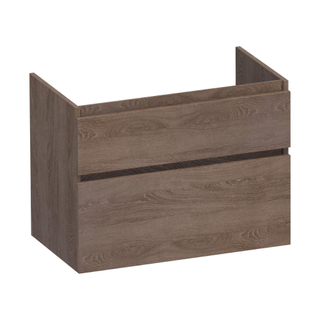 Saniclass Advance Wastafelonderkast - 80x46x60cm - 2 softclose greeploze lades - 1 sifonuitsparing - MFC - legno viola