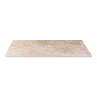 Saniclass Travertine Topblad - 100x46cm - 1 kraangat - 1 sifon-uitsparing - gemeleerd natuursteen