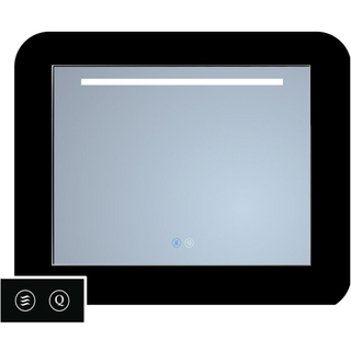 TuTTi Q-Mirrors Miroir - 85x70 - rectangulaire - icônes tactiles - chauffe-miroir - éclairage à LED - 3 couleurs - bande horizontale - encadrement - aluminium