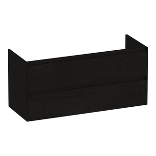 BRAUER Inspire wastafelonderkast 120 2 softclose lades - greeploos - 2 sifon uitsparingen - Timber Black