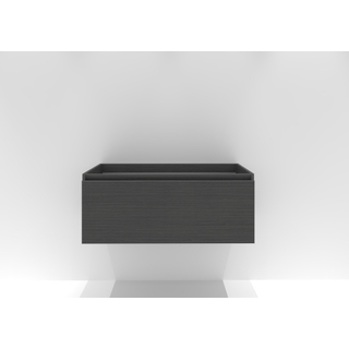 HR badmeubelen Matrix Meuble sous lavabo - 100x44.8x40cm - façade 3D - 1 tiroir - sans poignée avec bande de prise - denim chêne