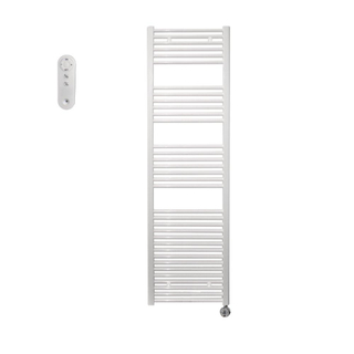 Sanicare HVS Elektrische Radiator - 172x45cm - 920W - met afstandsbediening - thermostaat - chroom - rechtsonder - wit