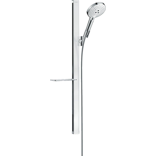 Hansgrohe Raindance Select S Unica Ensemble de douche - barre coulissante - douchette Raindance Select S 120 3 jets - porte-savon - 90cm - flexible de douche 160cm - blanc/chrome