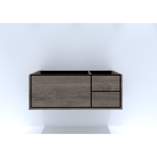 HR Badmeubelen Rize meuble sous lavabo - 1 tiroir haut gauche (80cm)/2 tiroirs droite (40cm) - sans poignée push2open - 120 x 45 x 45 cm - espresso