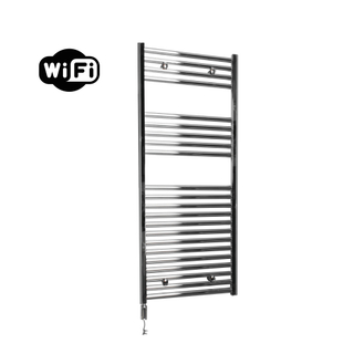 Sanicare HVW Radiateur électrique - 111,8x45cm - 435W - wifi - thermostat - chrome - en bas à gauche - chrome