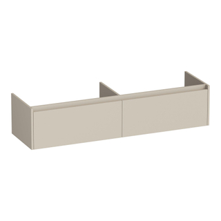 BRAUER Embrace wastafelonderkast - 159.8x35x45.5cm - 2 softclose lades - greeploos - 2 sifon uitsparingen - mat beige