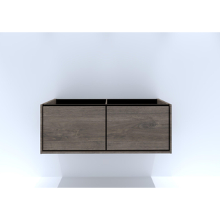 HR Badmeubelen Rize meuble sous lavabo - 2 grands tiroirs - sans poignée push2open - 120 x 45 x 45 cm - espresso