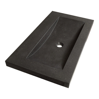 Saniclass Corestone lavabo pour meuble 80cm 1 lavabo sans trou pierre naturelle noir