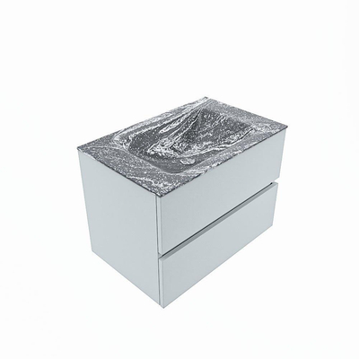 Mondiaz VICA-DLUX Ensemble de meuble de salle de bain - 70cm - meuble sous-vasque argile - 2 tiroirs - lavabo encastrée nuage milieu - 1 trou de robinet - version haute 60cm - lave