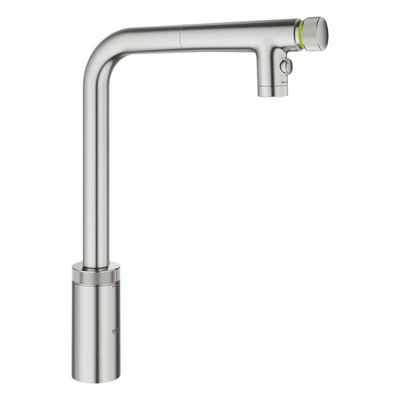 GroheMinta SmartControlkeukenmengkraan l-uitloop uittrekbare dualspray supersteel