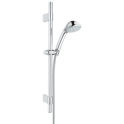 GROHE Relexa 100 Five Ensemble de douche - 60cm - douchette ronde - 5 types de jet - flexible de douche lisse - chrome