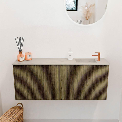 Mondiaz JOYA-DLUX 100cm toiletmeubel - kleur Dusk - Wastafel FAYE positie Rechts 1 kraangat kleur Opalo.