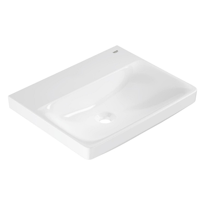 Lavabo Grohe Euro céramique 55cm sans trou de robinet sans trop-plein blanc alpin