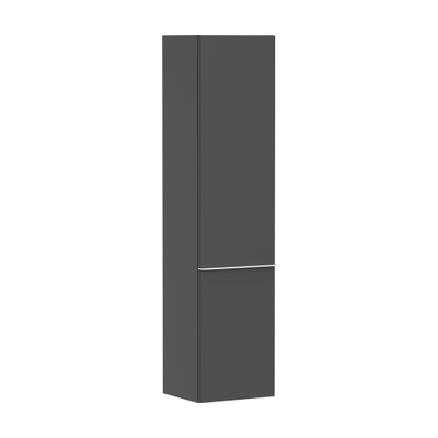 Hansgrohe Xelu Q Armoire haute - 165x40x35cm - 2 portes - poignée blanc mat - fermeture amortie - charnière droite - diamond matt grey