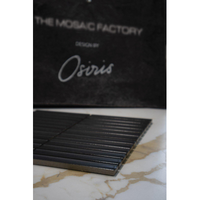 The Mosaic Factory Sevilla mozaïektegel - 30x30cm - 8mm - rechthoek - glans carbon gray (antraciet)