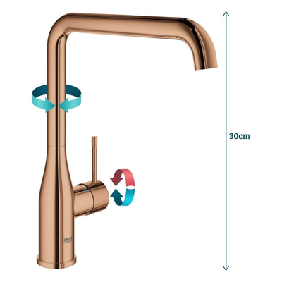 Grohe Essence New Keukenkraan - l uitloop - warm sunset glans